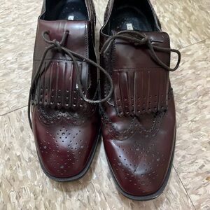 Zara Burgundy Leather Loafers